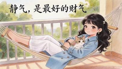 可爱女孩与猫咪