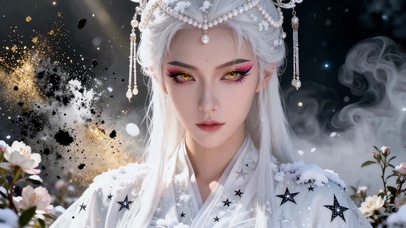 银发古风精致美人