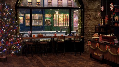 舒适的圣诞咖啡厅