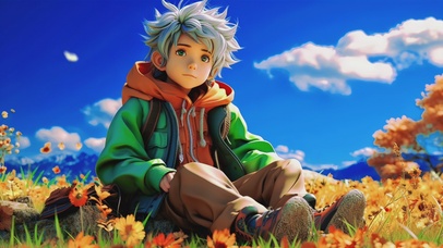 呆萌可爱小男孩