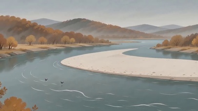 秋日河流
