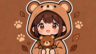 拿着熊娃娃女孩