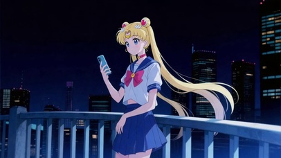 玩手机的美少女