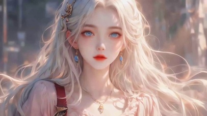 唯美白发动漫美女