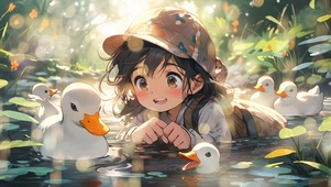 鸭鸭小女孩