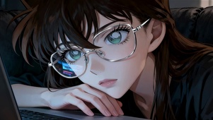 眼镜气质美女