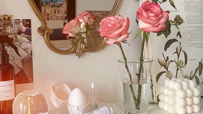 粉色玫瑰花氛围桌面壁纸