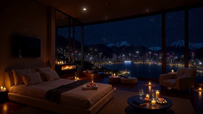 卧室窗外星空夜