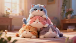 可爱懒散的猫咪