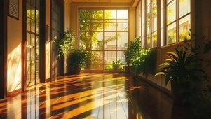唯美室内阳光绿植光影