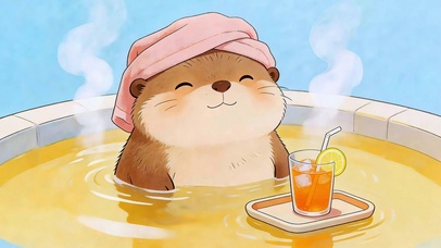 惬意獭獭泡澡