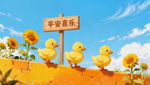 可爱小黄鸭平安喜乐