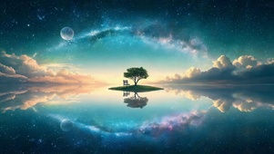 湖面星空