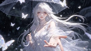伞中少女