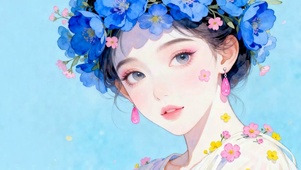 戴着花环女孩