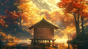 枫林湖畔山谷木屋