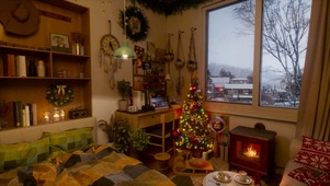 冬雪天圣诞小屋