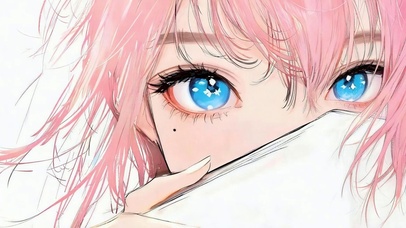 可爱粉发少女