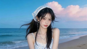 海边可爱女孩