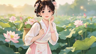 采莲少女