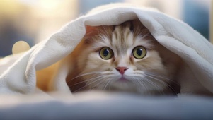 被窝里的可爱小猫