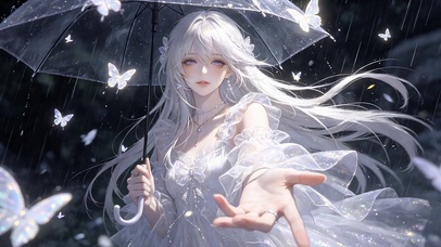 伞中少女