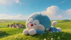 草原可爱机器猫