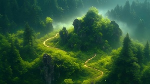 绿色护眼山林小径