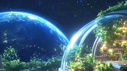 护眼星空夜景带鱼屏