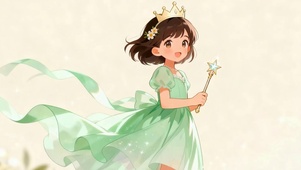 手拿棒棒女孩