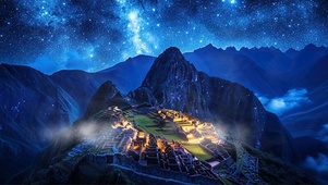 梦幻星空马丘比丘夜景