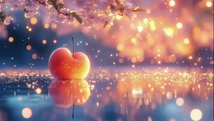 树林唯美树下微光桃子