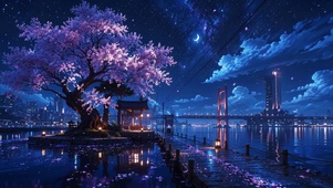 星空樱花树