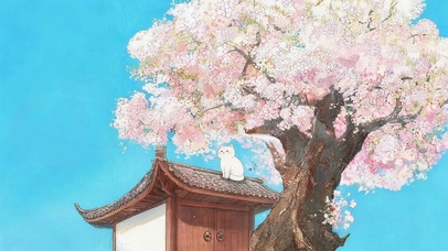 樱花树下猫咪