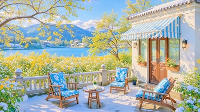 护眼晴天露台美景