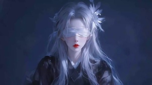 唯美银发蒙眼美女
