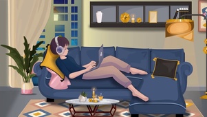 深夜工作的少年