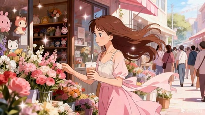 拿着奶茶女孩