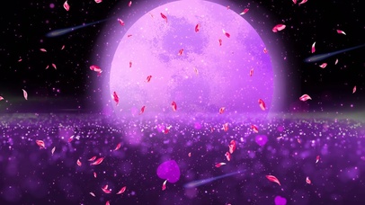 浪漫紫色月亮情人节