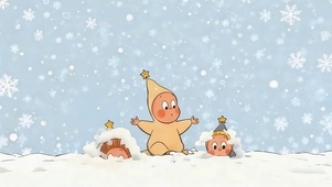 冬天玩雪的星星人