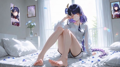 紫发少女的阳光卧室