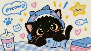 可爱小黑猫
