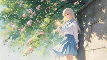 墙角边女孩