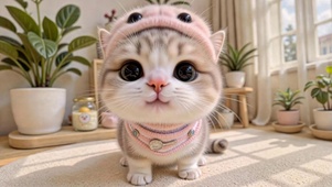 阳光客厅里的小猫咪