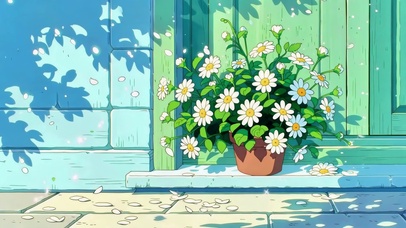 夏日光影里的白雏菊