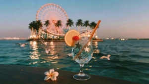 海滨落日摩天轮