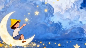 夜景望着星星带鱼屏