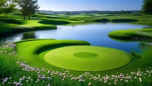 绿色护眼山水田园