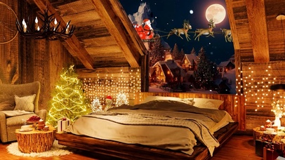 温馨房间圣诞节气氛