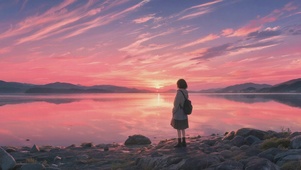 海边看晚霞